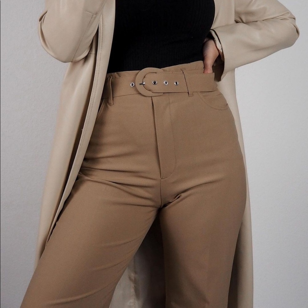 Zara Wide Leg Belted Pants - Picture 6 of 13